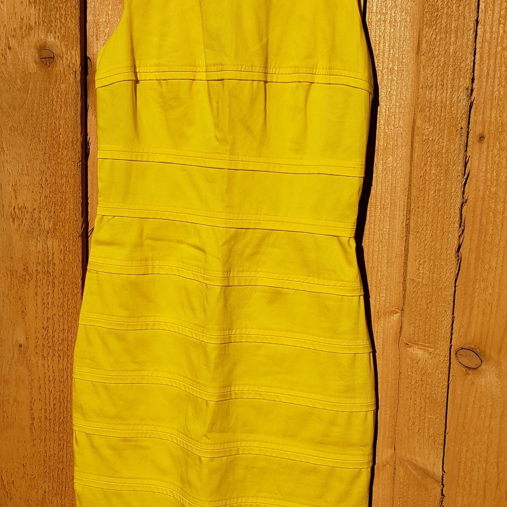 Sunshine yellow Gently loved Calvin Klein size 2 fitted seamdetail dress